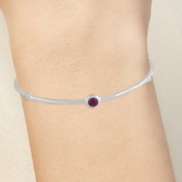 IPPOLITA RAIR RUBY& DIAMOND STERLING SILVER 925 LOLLIPOP STATION BANGLE BRACELET